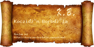 Koczián Borbála névjegykártya